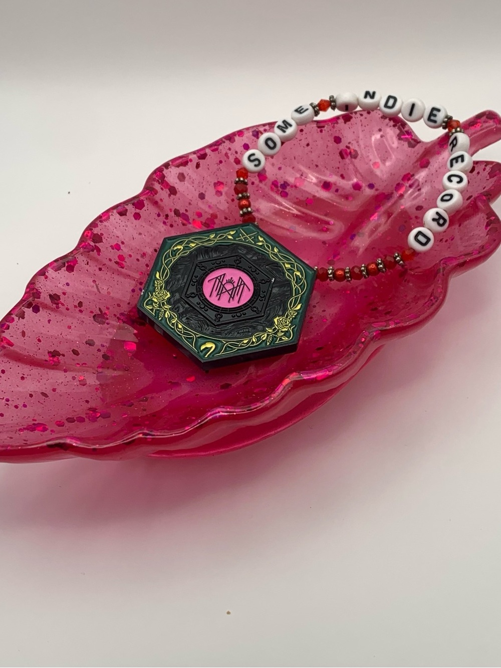 Acardian Pink Inspired Feather Trinket Dish